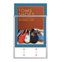 TOP LOADER SIGN FRAME 14" x 22" WITH 2" WIDE MAT BOARD (SHOWN IN SILVER WITH NEWPORT BLUE MAT BOARD)