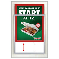 TOP LOADER SIGN FRAME 16" x 20" WITH 1" WIDE MAT BOARD (SHOWN IN SILVER WITH RED MAT BOARD)