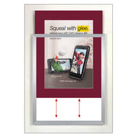 TOP LOADER SIGN FRAME 9" x 12" WITH 3" WIDE MAT BOARD (SHOWN IN SILVER WITH CRANBERRY MAT BOARD)