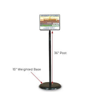 14 x 11 Poster Pedestal Literature Holder Floorstand in a Black Finish. Perfect for any INDOOR use in your restaurant, mall, lobby, office building, school, etc.