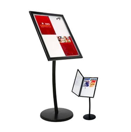 Lockable and Tilted Enclosed Whiteboard Magnetic Menu Frame rotates to desired orientation, portrait or landscape