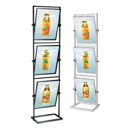 3 Tier Tilted Sign Holder Floor Poster Stand (for 22x28 Posters)