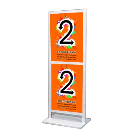 2-Tier Poster Display Floor Stand | 22x28 Sign Holder with Steel Base Display Single or Double Sided