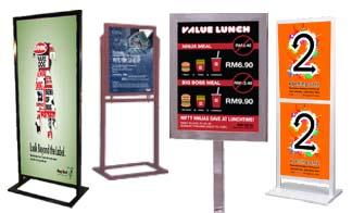 Floor Stand Poster Display Rack with 10 Swing Panels and Storage Bin –  Displays4Sale