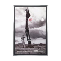 POLISHED SILVER 12x20 FRAME with RAVEN BLACK MATBOARD