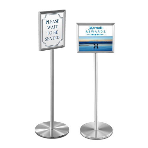 14x22 Deluxe Hospitality Sign Holder Floorstand Displays + Brass Finishes + 3 Finishes