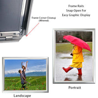 16 x 20 Snap Frame with Mitered Corners Wall Mounts in Portrait or Landscape Position