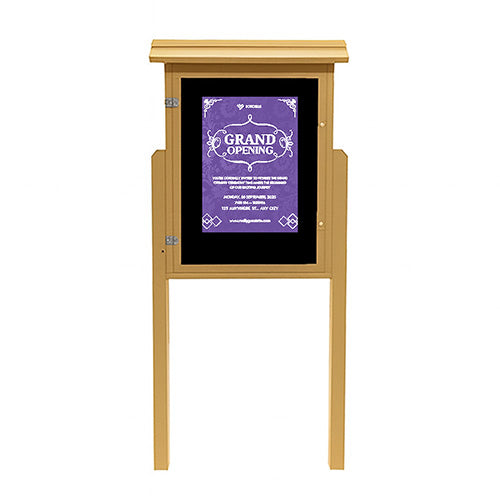ECO-Design 28x42 Outdoor Freestanding ULTRA-SIZE Information Message Board Kiosk, Single-Sided Portrait Cabinet
