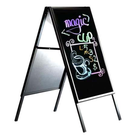 A-Board Black Marker Board 22x28 Black A-Frame Sidewalk Sign-Holders