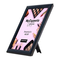AD Promo Frame 8.5x11 Countertop Sign Frame | Black Snap Frame with Built-in Easel or Wall Mount