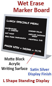 24x18 Countertop Marker Boards | L Shaped Black Board