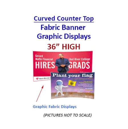 36" High Counter Top Fabric Banner Display (Curved, 17" Deep)