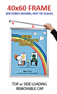 Large 40x60 Frame Euro Style | Top Load Slide-In Frames for Posters and Signs