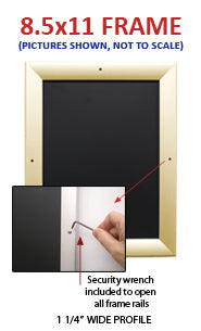 8.5 x 11 Poster Snap Frame SwingSnaps (with Security Screws)