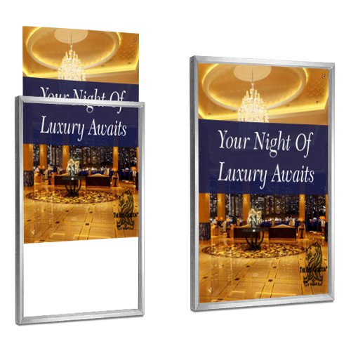 8.5x11 Deluxe Satin Aluminum Sign Holder Wall Poster Displays | Top Loading Frame Design
