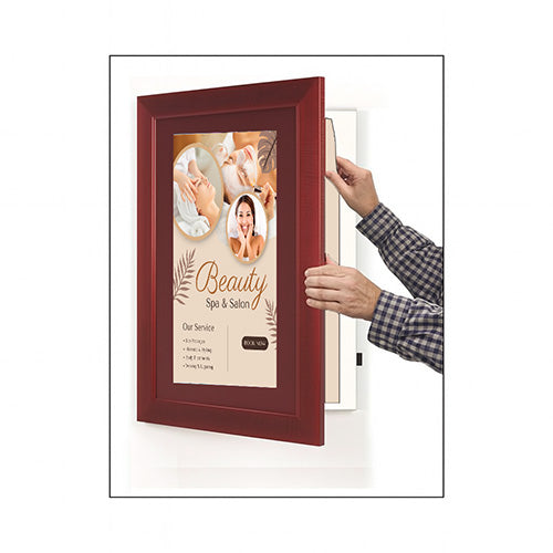 Wood Frame #362 Poster Display SwingFrames with Matboard Border, Swing Open, Quick Change Poster Frame in 45+ Sizes + Custom Sizes