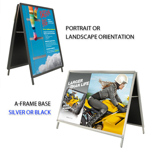 27x39 A-FRAME SIGN HOLDER with RADIUS SNAP FRAME (not shown to scale) AVAILABLE IN BOTH PORTRAIT AND LANDSCAPE