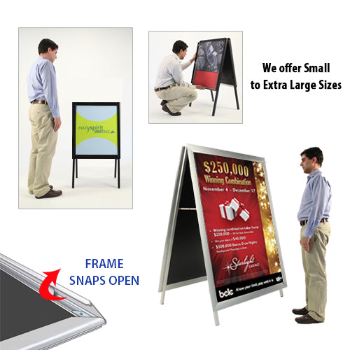 A-Frame 30x30 Sign Holder  Snap Frame BOLD 2 1/2 Wide FREE Shipping –  PosterDisplays4Sale