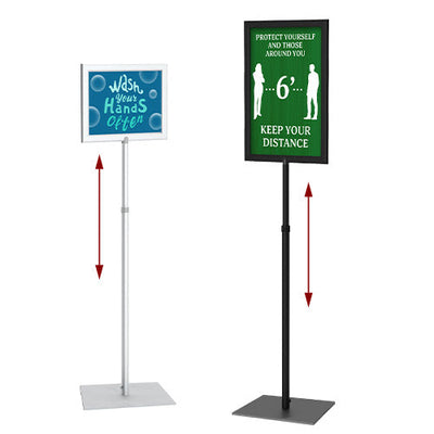 2x Poster Stands Double-Sided Pedestal Sign Stand Adjustable Height Display  Rack