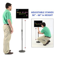 ADJUSTABLE PEDESTAL 14 x 18 BLACK WET ERASE BOARD SIGN STAND