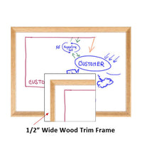 18 x 14 WHITE DRY ERASE BOARD with 3/4" WIDE OAK WOOD TRIM