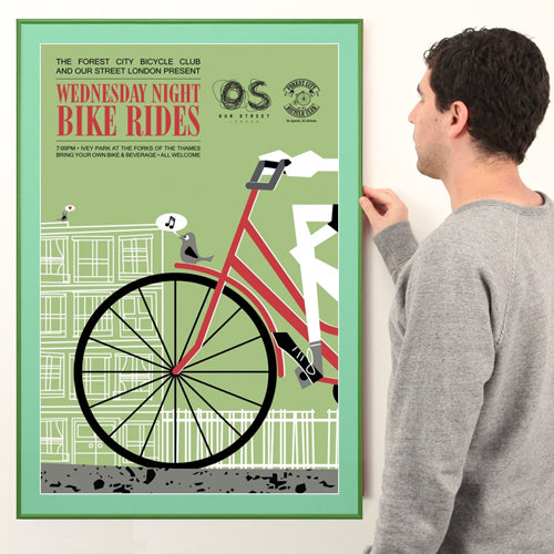 GREEN 24x24 METAL FRAME WITH KELLY GREEN MATBOARD (SHOWN in PORTRAIT ORIENTATION)