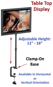 Countertop Clamp Frames - 7 x 11 Poster Display (Adjustable Height)