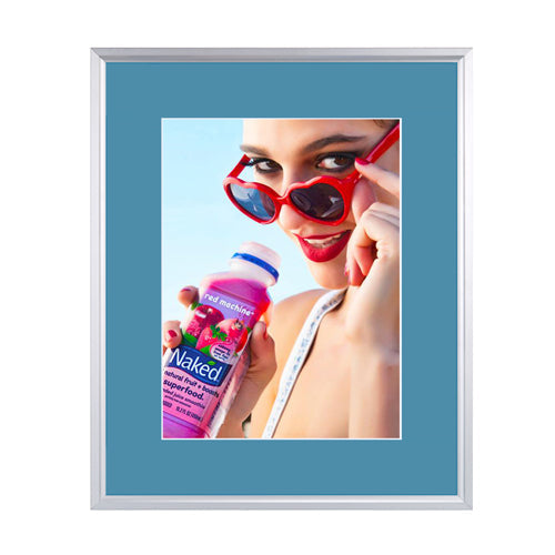 SLIDE IN POSTER FRAMES 27x40 WITH 4" WIDE MAT BOARD PROVIDE A TRADITIONAL PICTURE FRAME "LOOK", WITH EASY ACCESS TO CHANGE YOUR POSTERS