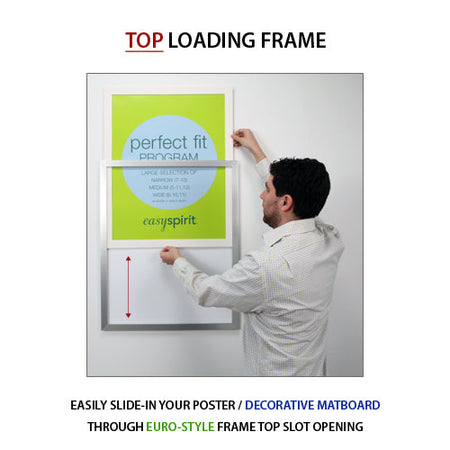 Designer Euro Style Slide In Picture Frame for Posters 14x22 + 3