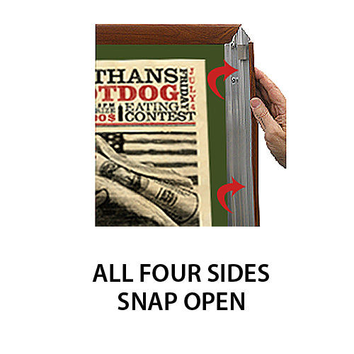 ALL 4 WOOD FRAME RAILS SNAP OPEN FOR EASY CHANGE of POSTERS 10 x 20 