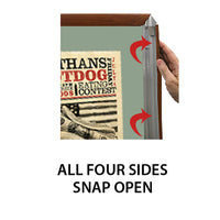 ALL 4 WOOD FRAME RAILS SNAP OPEN FOR EASY CHANGE of POSTERS 12 x 24 
