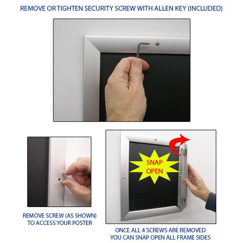 24x60 Poster Stand Sign Holder | Security Snap Frame 1 1/4
