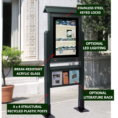 Eco-Design, Faux Wood Outdoor Information Center Kiosk 20x28 +