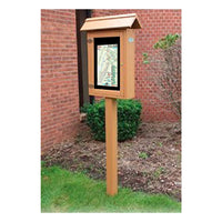 ECO-Design 12x20 Outdoor Freestanding SLENDER Information Message Boards, Single Post, Double-Sided Portrait Size