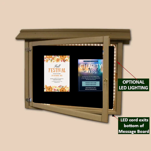 Eco-Design 20x28 Outdoor Freestanding Mid-Range Information Message Center, Double-Sided with Durable, Faux Wood Construction