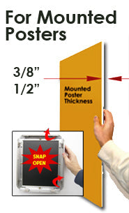 EXTRA-DEEP 12x18 Poster Snap Frames with Security Screws (for MOUNTED GRAPHICS)