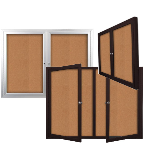 Enclosed Outdoor Poster Display Case with Radius Edge Metal Cabinet 2-3 Doors in 35+ Sizes and Custom