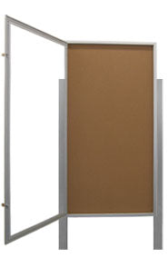 Extra Large Outdoor Enclosed Poster Swing Cases with Leg Posts (Single Door)