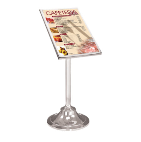 Polished Stainless Steel Ultra Luxury 20x29 Tilted Menu Stand | Portrait Frame