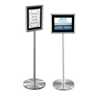 Touch of Class 12x18 Hospitality Sign Holder Stands + Black Velour + Satin Aluminum Finish