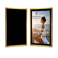 Touch of Class 22x28 Hospitality Wall Poster Frame + Black Velour + Brass Frame Finishes + 4 Finishes