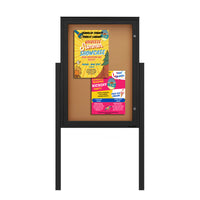 EXTREME WeatherPLUS™ Outdoor Enclosed Poster Case Stands with 2 Posts | Single Locking Door SwingCase 15+ Sizes & Custom