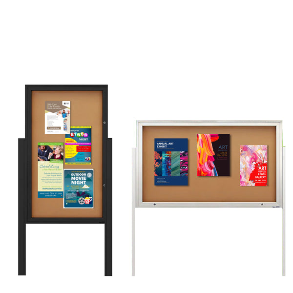 Free Standing EXTREME WeatherPLUS™ Extra Large Outdoor Enclosed Poster Case with Posts | Available in 4 Frame Finishes