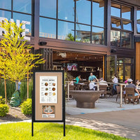 Free-Standing EXTREME WeatherPLUS™ Extra Large Outdoor Enclosed Poster Cases with LED Lights | Shown In Black Frame Finish