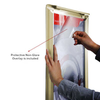 Protective Non-Glare Overlay is included with 24x36 Modern Style Beige Snap Frame | Protect your Sign, Graphic or Photograph from Dust   and Scratches
