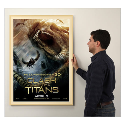 11x17 MOVIE POSTER FRAME SHOWN in SATIN GOLD FRAME with MEDIUM GOLD MATBOARD (NOT TO SCALE) 