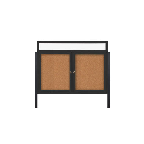 Standing Outdoor Enclosed Poster Display Cases with Message Header ...