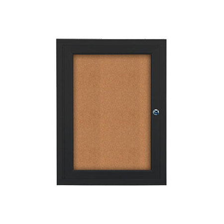 18 x 24 Bulletin Cork Board Single Pedestal  Gold Locking Display Case –  Displays4Sale