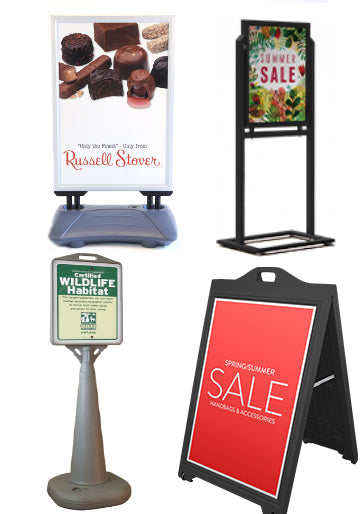 Floor Standing Swinging Poster Display with Poster Rack Bin Storage and 24  Portrait Size Panels 26 x 37 Two-Sided Viewing Flip Display