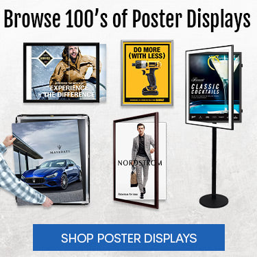 24x36 Modern Poster Display Sign Stand on Single Post